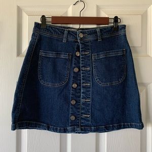 High waisted jean skirt